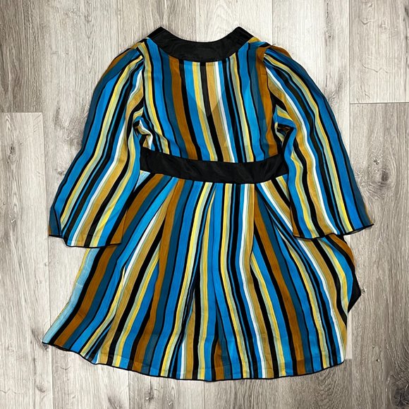 Women's Vintage Costa Blanca Multicolour Stripes Medium Dress - Picture 3 of 5